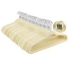 Alternate image 3 for Elama Home 100 Piece Heavy Duty Velvet Non-Slip Slim Profile Hanger Set in Cream