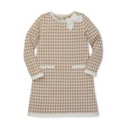 Hope & Henry Girls&#39; Bow Detail Sweater Dress (Antique White, 5)
