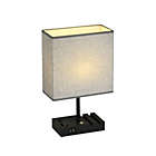 Alternate image 1 for Contemporary Home Living 17" Black Table Lamp with Gray Square Shade