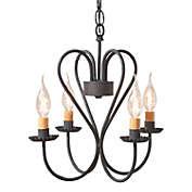 Irvins Country Tinware Small Georgetown Chandelier in Textured Black
