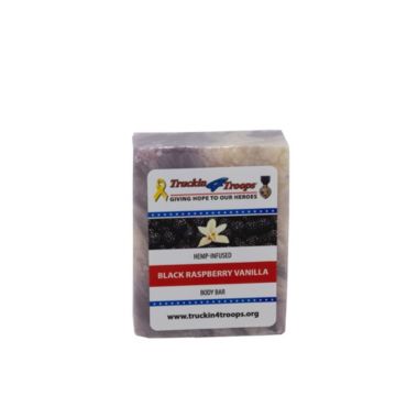 Oley Hemp Trucking for Troops Infused Black Raspberry Vanilla Soap Body Bar, 4.3 Ounces. View a larger version of this product image.