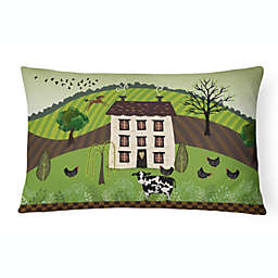 Caroline's Treasures Folk Art Country House Canvas Fabric Decorative Pillow 12 x 16