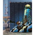 Alternate image 1 for Carnation Home Fashions "Holiday Lighthouse" Fabric Shower Curtain - Multi 70" x 72"