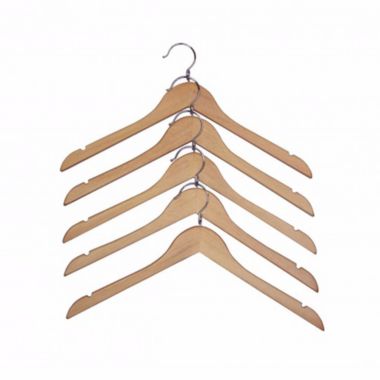 Proman Products Kascade Wooden Hanger With A Loop On The Hook And Shoulder Notches In Natural. View a larger version of this product image.