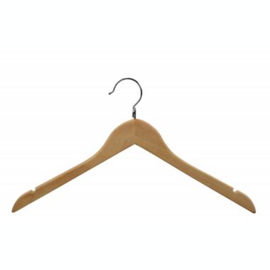 Proman Products Kascade Wooden Hanger With A Loop On The Hook And Shoulder Notches In Natural. View a larger version of this product image.