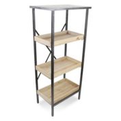Cheungs Home Decorative Metal Storage Rack with 3 Wooden Shelves