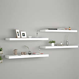 vidaXL Floating Wall Shelves 4 pcs White 31.5