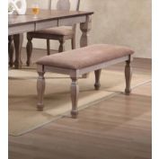 Pilaster Designs Joanna Brown Wood & Polyester 48" Dining Side Bench