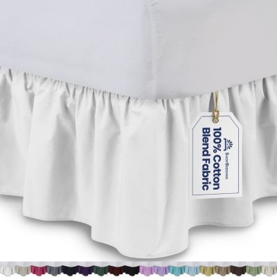 15-inch Cotton Dust Ruffle Split Bed Skirt Bedskirt 