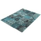 Alternate image 3 for Chaudhary Living 6.5' x 9.5' Blue and Black Distressed Patchwork Rectangular Area Throw Rug