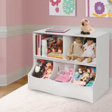 Badger Basket Co. Kids Multi-Bin Storage Cubby - White. View a larger version of this product image.