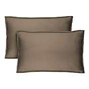 Bare Home Premium 1800 Ultra-Soft Microfiber Pillow Sham - Double Brushed - Hypoallergenic - Wrinkle Resistant - Set of 2 (Taupe, Standard Pillowcase)