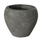 Urban Trends Collection Terracotta Low Round Pot with Tapered Bottom XL Rough Finish Gray