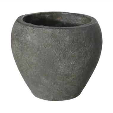 Urban Trends Collection Terracotta Low Round Pot with Tapered Bottom XL Rough Finish Gray. View a larger version of this product image.