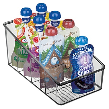 mDesign Plastic Food Packet Kitchen Organizer Bin Storage - 4 Pack - Smoke Gray. View a larger version of this product image.