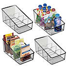 Alternate image 2 for mDesign Plastic Food Packet Kitchen Organizer Bin Storage - 4 Pack - Smoke Gray