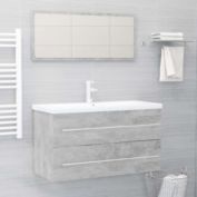vidaXL 2 Piece Bathroom Furniture Set Concrete Gray Engineered Wood