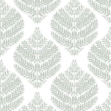 Roommates Decor Modern Hygee Fern Damask Peel & Stick Wallpaper - Gray, White. View a larger version of this product image.