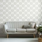 Alternate image 1 for Roommates Decor Modern Hygee Fern Damask Peel & Stick Wallpaper - Gray, White