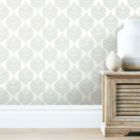 Alternate image 3 for Roommates Decor Modern Hygee Fern Damask Peel & Stick Wallpaper - Gray, White