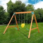 Alternate image 1 for Garden Elements True Form Plastic Outdoor Toddler Swing Attachment for Playgrounds and Swingsets (Yellow)