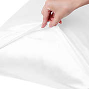 PiccoCasa 2-Pack Satin Pillowcases, 17" X 25" Luxury Envelope Closure White