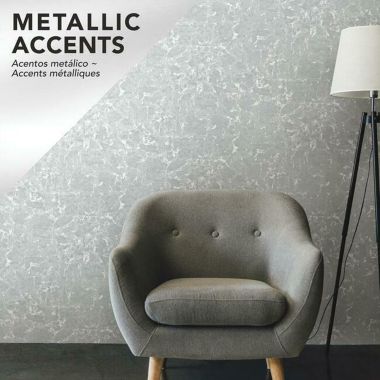 Roommates Decor Modern Metallic Leaf Peel & Stick Wallpaper - Silver. View a larger version of this product image.