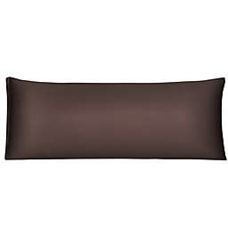 PiccoCasa Satin Solid Body Pillow Case, Brown Silky Body Pillowcases for Hair and Skin, 21x54 Inches Long Pillow Covers with Zipper Closure