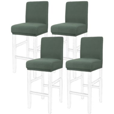 PiccoCasa Stretch Bar Stool Covers, Pub Counter Height Chair Covers Counter Height Chairs Covers with Elastic Band for Short Back Chair, 4 Pieces, Dark Cyan. View a larger version of this product image.