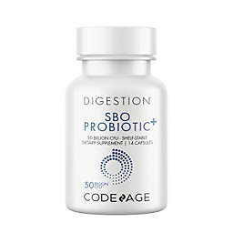 Codeage SBO Probiotics 50 Billion CFU + Organic Prebiotics, Shelf Stable, Travel Size Digestive Supplement - 14ct