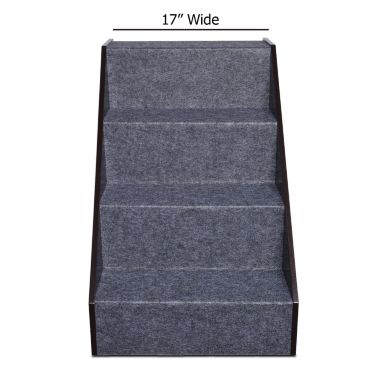 Arf Pets Wood Dog Stairs, 4 Levels Height Adjustment Wide Foldable Pet Ramp for Dogs and Cats. View a larger version of this product image.