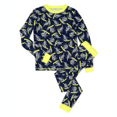 Sleep On It Boys Snowboarding Spaceman Super Soft Snug Fit 2-Piece Pajama Sleep Set. View a larger version of this product image.