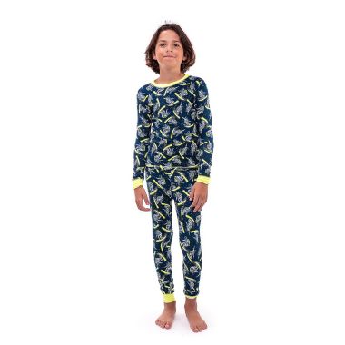 Sleep On It Boys Snowboarding Spaceman Super Soft Snug Fit 2-Piece Pajama Sleep Set. View a larger version of this product image.