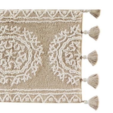 Saturday Knight Ltd Medallia 2-Tone Medallion Design And Fun Bath Rug - 24x40", Natural. View a larger version of this product image.