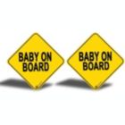 Alternate image 0 for Zone Tech Baby On Board Vehicle Bumper Magnet - 2-Pack Premium Quality Convenient Reflective Baby On Board Vehicle Safety Funny Sign Bumper Magnet