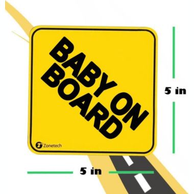 Zone Tech Baby On Board Vehicle Bumper Magnet - 2-Pack Premium Quality Convenient Reflective Baby On Board Vehicle Safety Funny Sign Bumper Magnet. View a larger version of this product image.