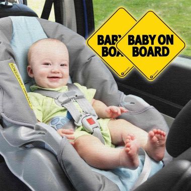 Zone Tech Baby On Board Vehicle Bumper Magnet - 2-Pack Premium Quality Convenient Reflective Baby On Board Vehicle Safety Funny Sign Bumper Magnet. View a larger version of this product image.