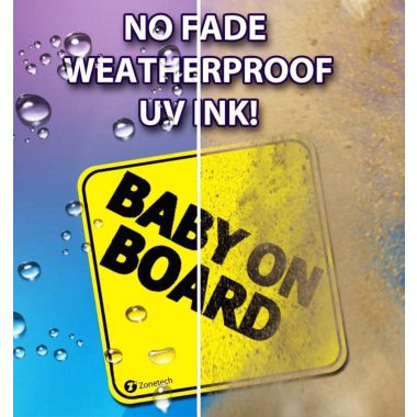 Zone Tech Baby On Board Vehicle Bumper Magnet - 2-Pack Premium Quality Convenient Reflective Baby On Board Vehicle Safety Funny Sign Bumper Magnet. View a larger version of this product image.