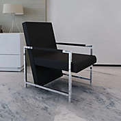 Stock Preferred Cube Armchair Black Faux Leather