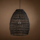 Alternate image 1 for ELE Light & Decor Veremund 1-Light Black Pendant Design Pendant Light with Rattan Shade