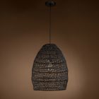 Alternate image 2 for ELE Light & Decor Veremund 1-Light Black Pendant Design Pendant Light with Rattan Shade