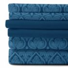 Alternate image 1 for Lux Decor Collection 6-Pieces Deep Pocket Microfiber Printed Bed Sheet Set in Full Size Navy Blue