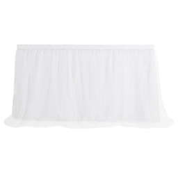 PiccoCasa Nylon Party Decoration Table Skirts, White 6(Ft) X 30In