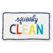 mDesign Soft Cotton Bathroom Rainbow Worded Rugs