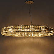 Stock Preferred Modern Luxury Crystal Ring LED Chandelier Clear