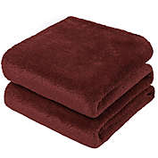 PiccoCasa Fleece Bed Blanket King Size, Soft Warm Teddy Sherpa Blanket, Lightweight Plush Microfiber Fleece Shaggy Throw Blanket for Sofa Couch Bed (90" x 108", Maroon Red)