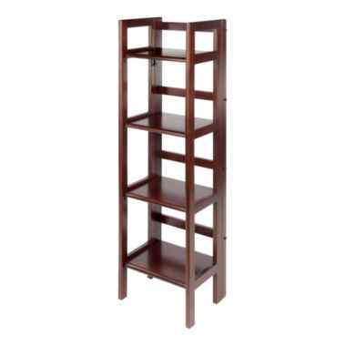 Winsome Wood Folding 4-Tier Shelf, Antique Walnut [Kitchen]. View a larger version of this product image.