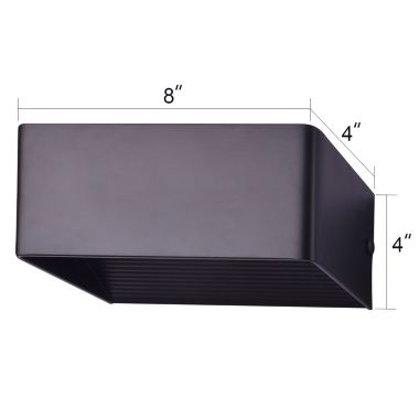 Canyon Home LED Black Large 4"L x 8"W x 4"H Wall Lamp 2pcs Pack. View a larger version of this product image.