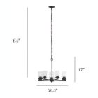 Alternate image 2 for Elegant Designs 20.5" Traditional Vintage Modern Industrial 5-Light Metal And Clear Glass Kitchen Island Hanging Ceiling Pendant , Restoration Bronze