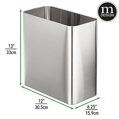 mDesign Metal Rectangular Trash Can Wastebasket Bin - 10 Liter. View a larger version of this product image.